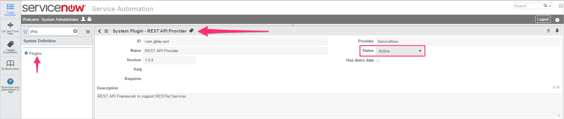 حساب ServiceNow.