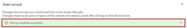 Sharing is successful.
