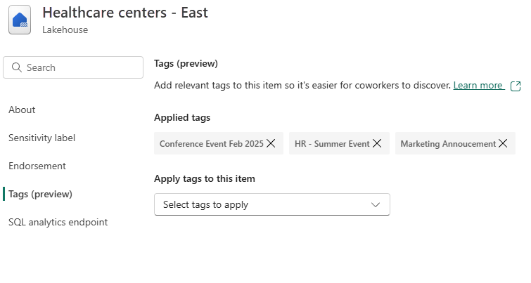 Screenshot showing how to remove tags from an item.