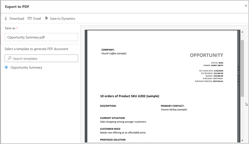 Quadre de diàleg Exporta a PDF.