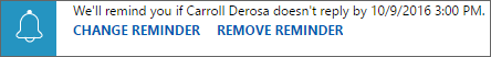 Captura de pantalla del recordatori d'una activitat planificada al Dynamics 365 Sales.