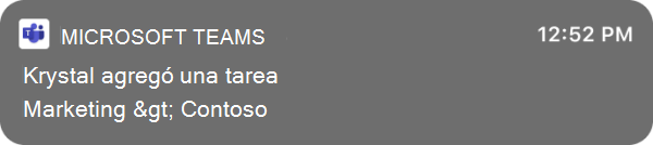 Captura de pantalla que muestra las notificaciones de fuente de actividad en un equipo mac desktop Teams.