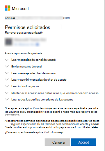  Captura de pantalla de los permisos solicitados por una aplicación.