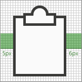 Icono que se equivoca a la izquierda por 1 px.