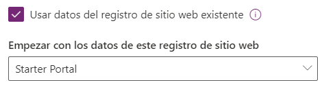 Utilitza el registre de lloc web existent