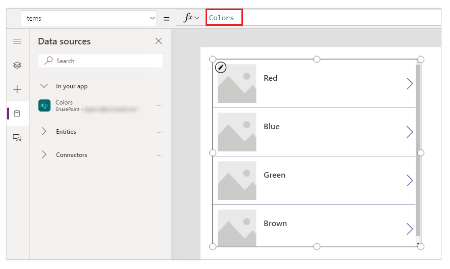 Visualitzar elements de la llista del SharePoint.