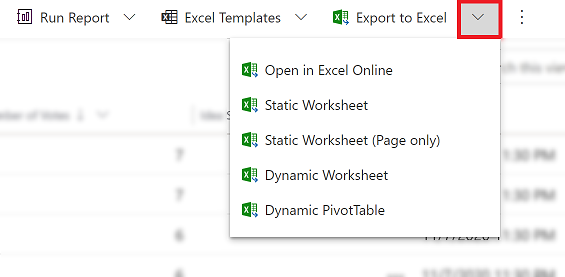 Opcions d'exportació a excel.