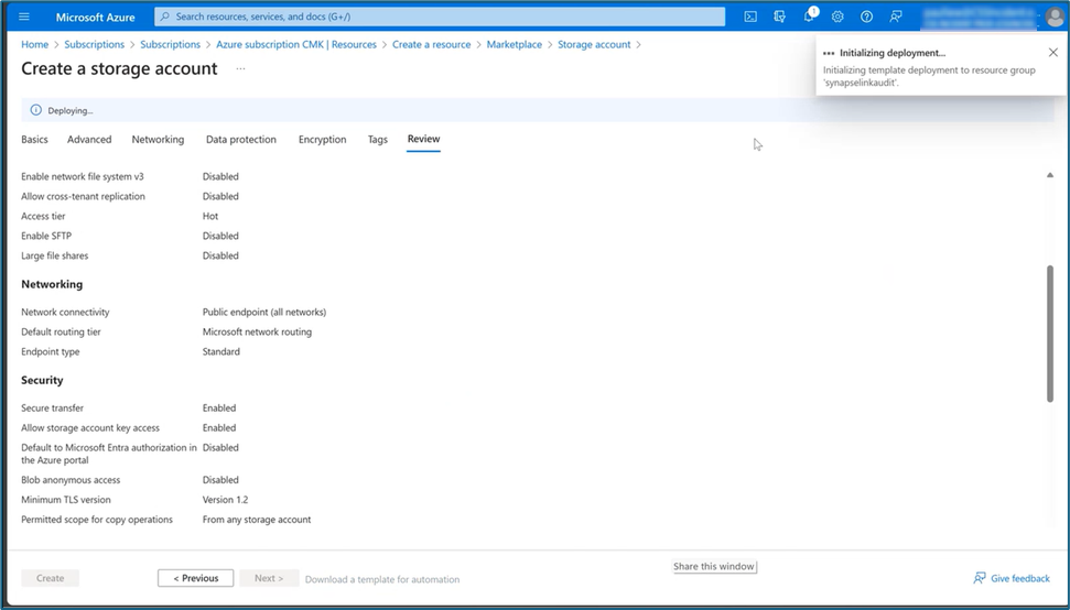 Crear un compte d'emmagatzematge de l'Azure