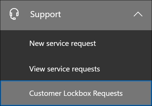 Haga clic en Soporte técnico y, a continuación, en Solicitudes de caja de seguridad del cliente.