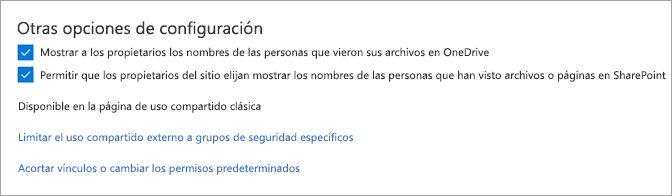 Captura de pantalla de otra configuración de uso compartido.