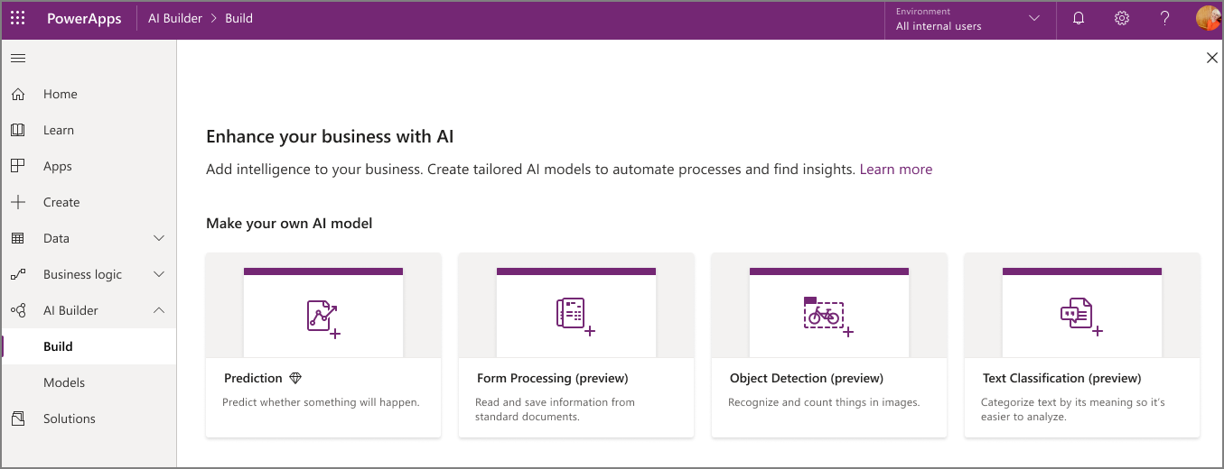 AI Builder v Power Apps.