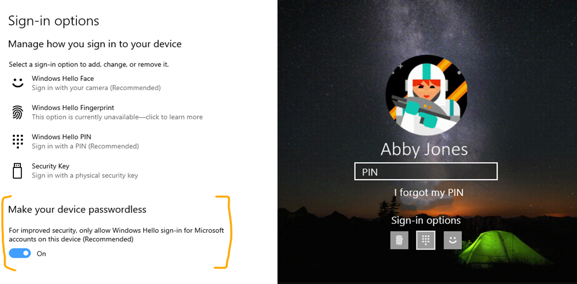 Go passwordless with Microsoft accounts on your device