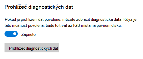 Místo, kde se zapíná zobrazování dat.