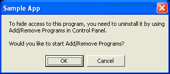 windows xp o skrytí přístupu k programu