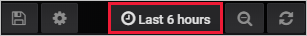 Screenshot of the default time filter of last six hours.