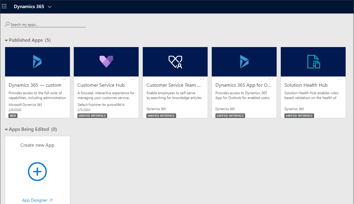 Dynamics 365 apps.