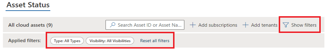 Filtreringsindstillingerne i dashboardet Cloud Support Request Visibility.