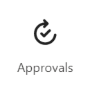 Screenshot of the approvals card icon with a link to more information.