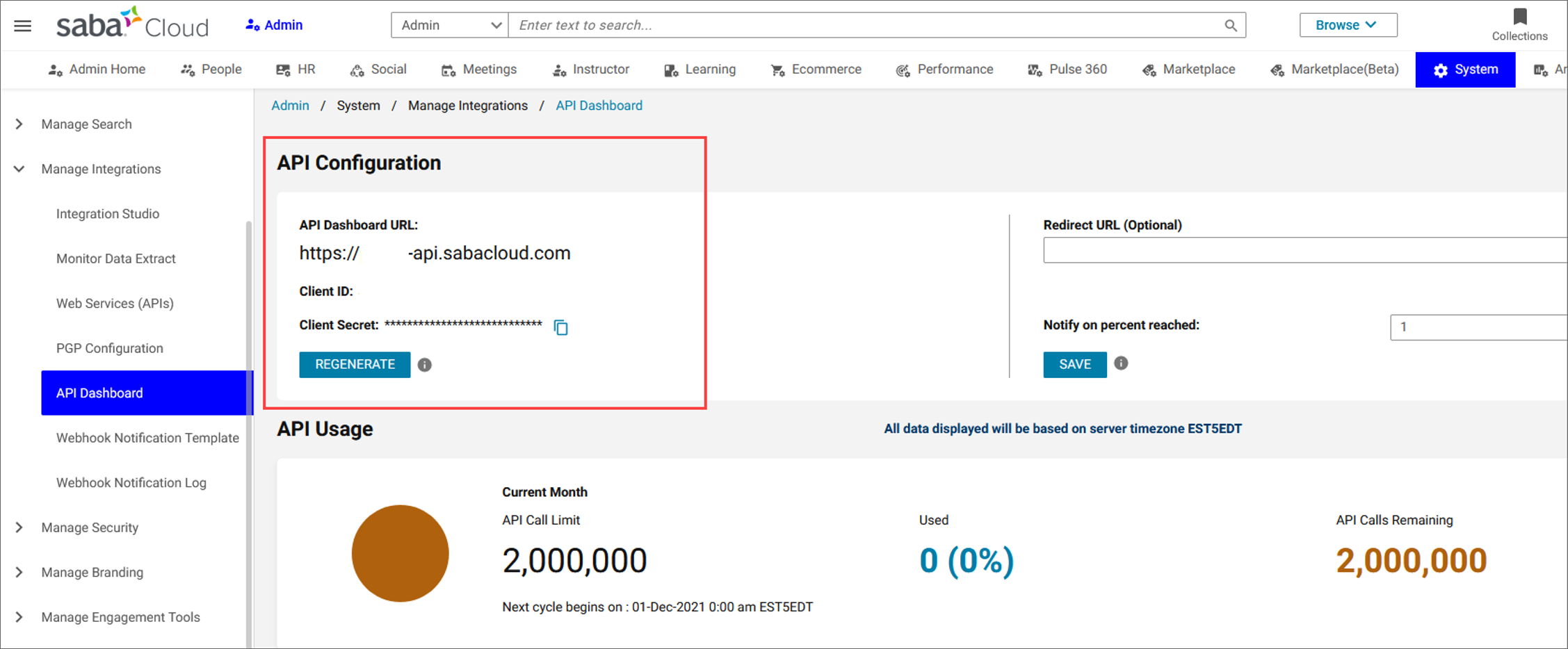 Image of your API dashboard.