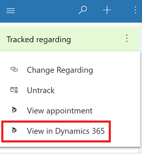 Zeigen Sie das nachverfolgte Element in Dynamics 365 an.