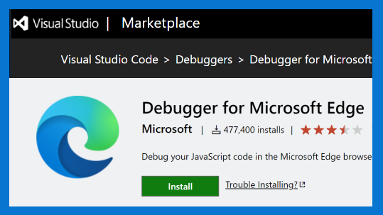 VS Marketplace: Microsoft Edge Debugger-Erweiterung