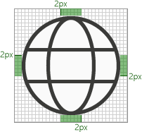 Perfekt zentriertes Symbol.