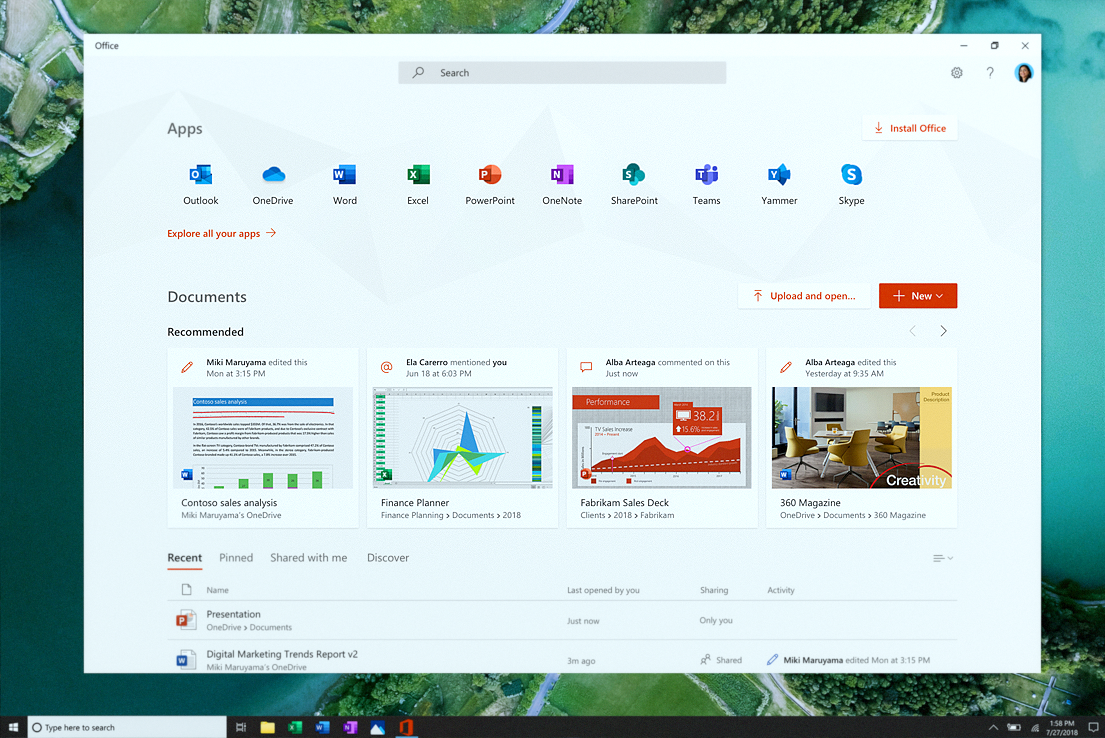 Einführung in die Office-App für Windows 10.