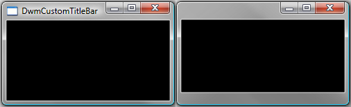 Screenshot eines Standardrahmens (links) und eines benutzerdefinierten Frames (rechts)