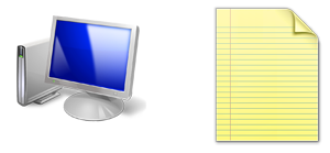 Bilder von 3D-Computern und flachen, 2D-Papier 