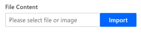 Screenshot des Felds zum Importieren des Dateiinhalts.