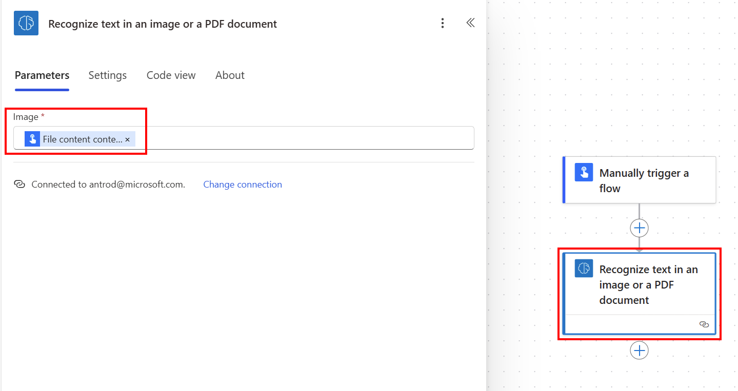 Screenshot der Initialisierung eines Power Automate Flows auf der Registerkarte 