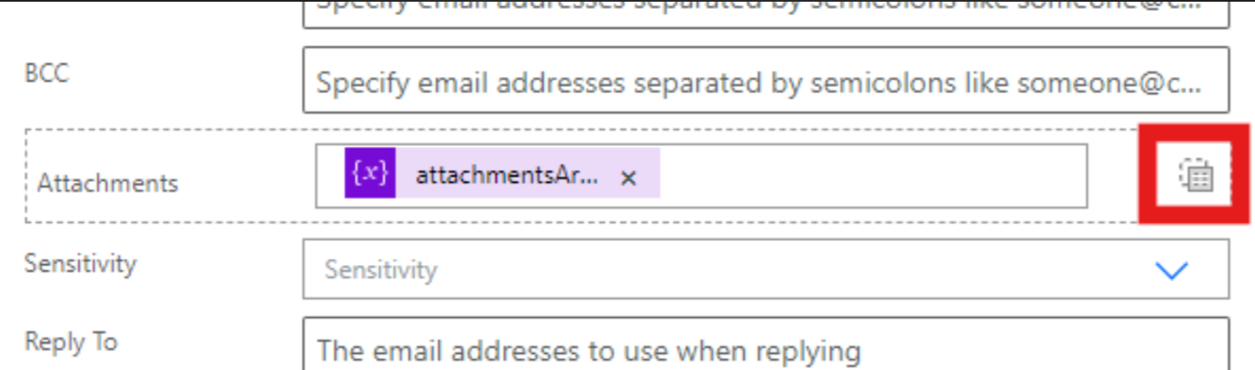 Set Attachments Variable