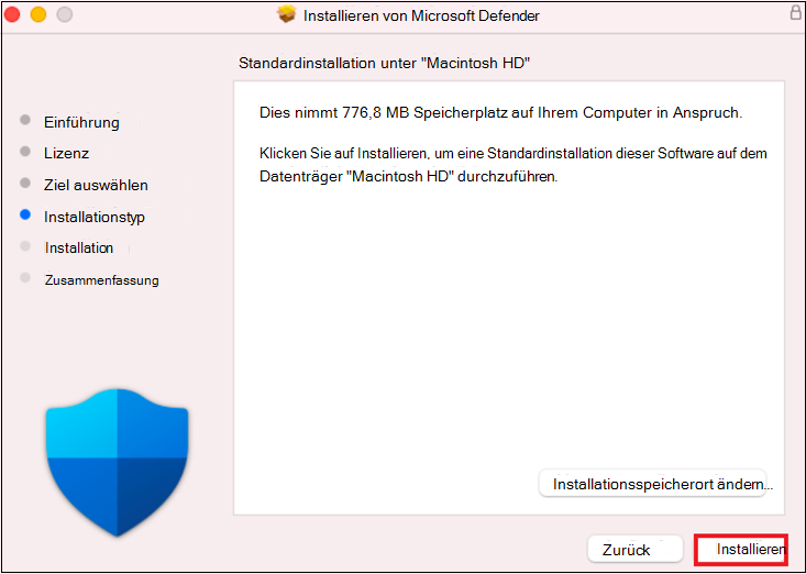 Screenshot des letzten Installationsschritts.