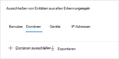 Schließen Sie Domänen aus.