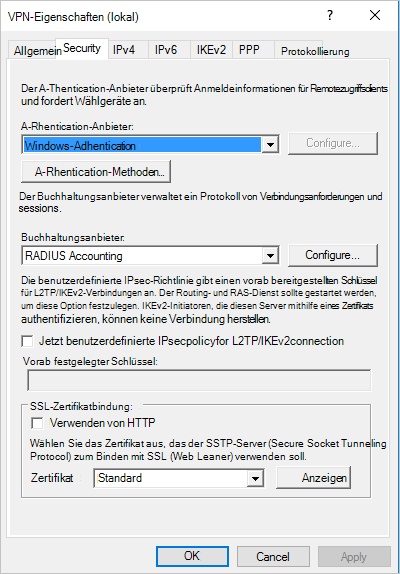 Screenshot der Registerkarte 