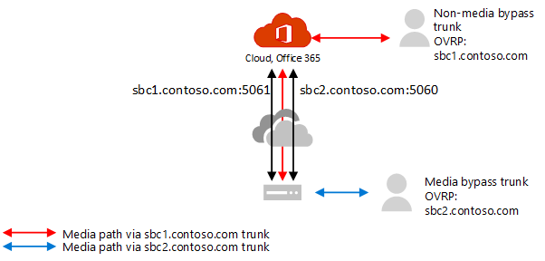 Zeigt an, dass beide Trunks auf denselben SBC mit derselben öffentlichen IP verweisen können.