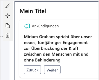 Der Bildschirm, auf dem die Option angezeigt wird, mit der Sie den Titel eines Dashboards bearbeiten können.