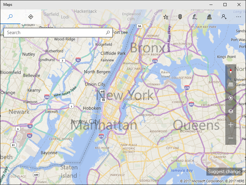 A screenshot of the Windows Maps app.