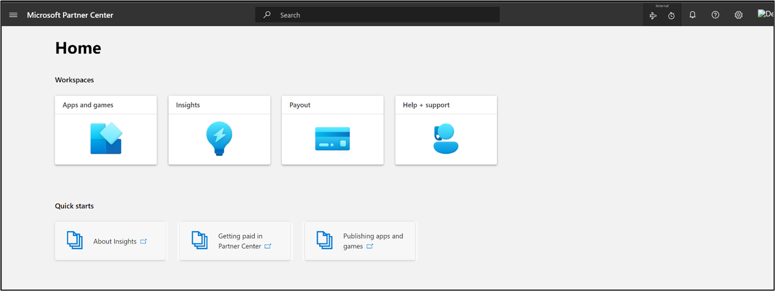 Partner Center-Homepage