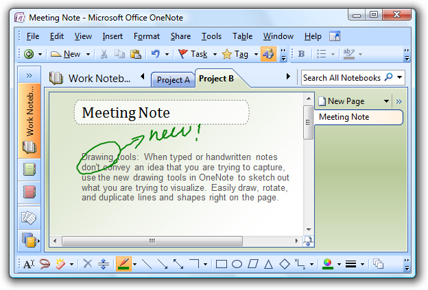 Screenshot der Handschrift auf oneNote-Seite 