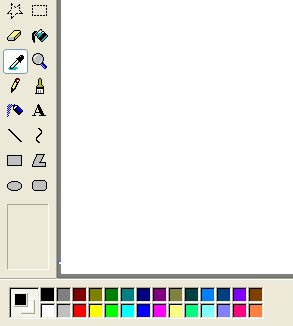 Screenshot der Farbpalette getrennt von Tools 