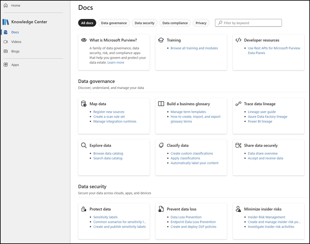 Microsoft Purview portal trials card.