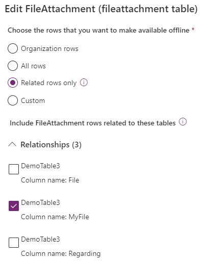 Screenshot that shows how to edit the FileAttachment table.