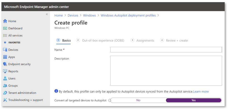 Screenshot that shows how to convert all targeted devices.