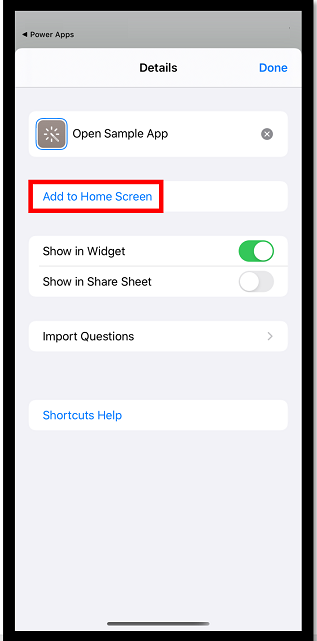 Select Add to Home Screen.