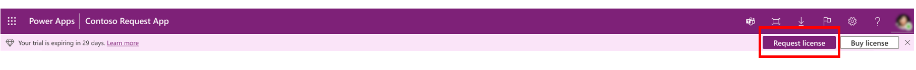 Users who are already in an active Power Apps trial can request a license.