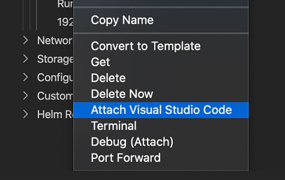 VSCode attach Docker screenshot