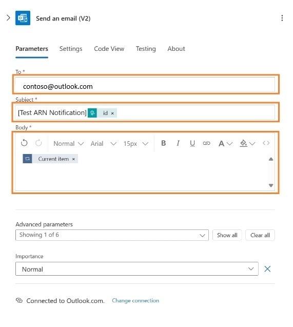 The screenshot shows how to customize email.