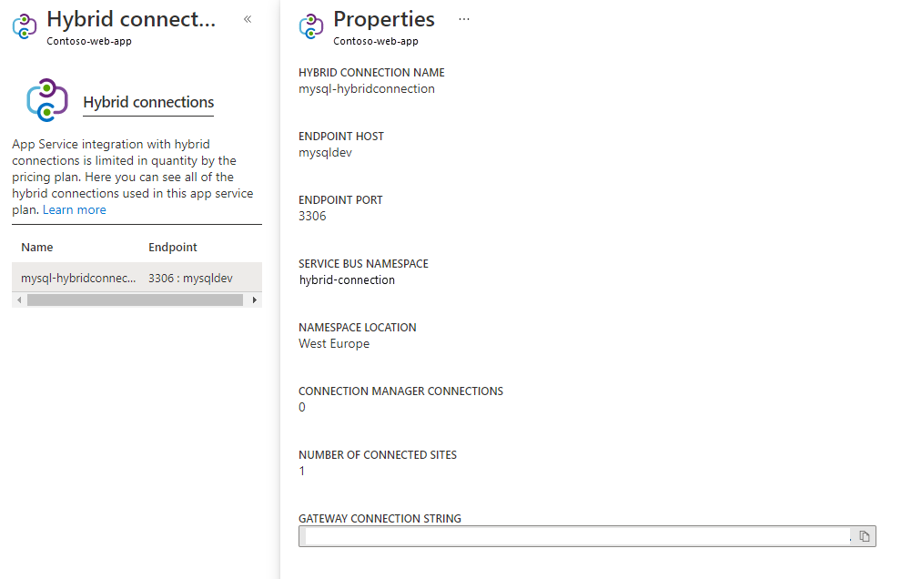 Screenshot of App Service plan properties.