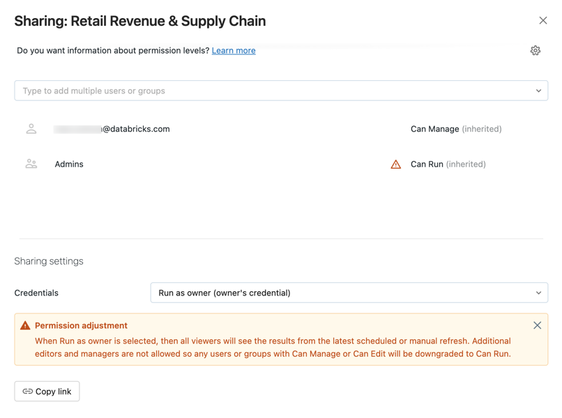 Manage query permissions